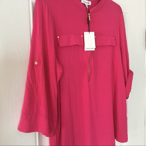 CK Women's Modern Zip Front  Blouse 0X - Picture 6 of 8